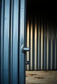 metal door with a handle on it photo