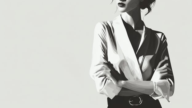 Confident Modern Businesswoman with Arms Crossed Isolated photo