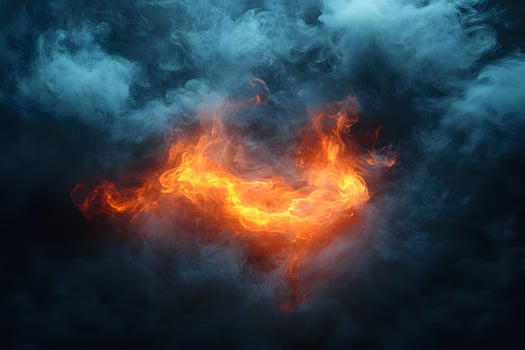 Dramatic Fiery Flame and Smoke Abstract Background for Creative Design photo