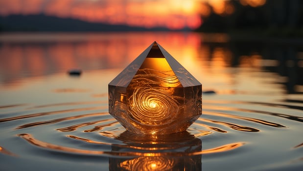 Crystal Shines on Water During Sunset photo