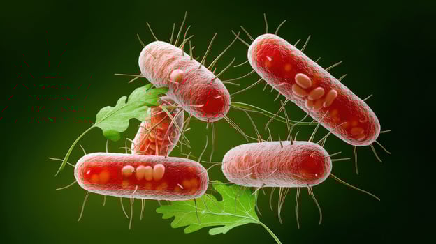 Bacteria on green leafy plant photo