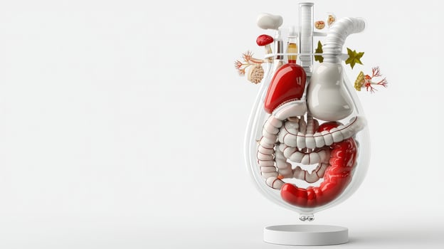 A human organ in a glass vase photo