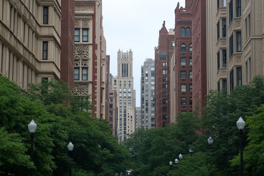 A tall building with a clock tower in the background photo