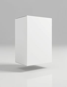 White box mockup on grey background 3d render photo
