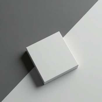 White square box on a grey and white background photo
