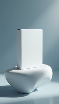 A white box sitting on top of a rock photo
