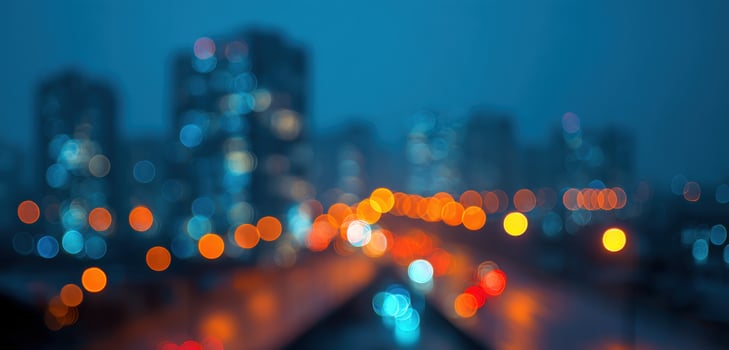 City lights, blurred, night cityscape photo