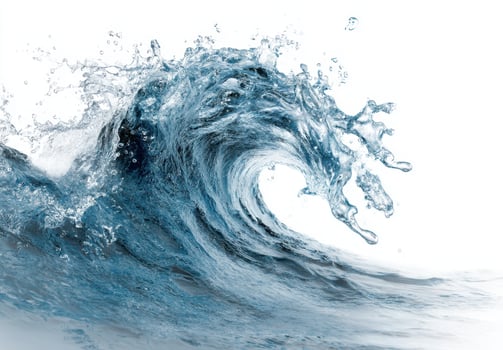 The Dynamic Splendor of a Cresting Ocean Wave A Symphony of Blue Water Energy and Serene Natural Beauty Displayed in a Mesmerizing Aquatic Performance photo