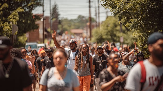 Dreadlocked Man at Juneteenth Peace March photo