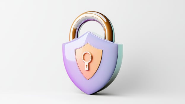 A purple and pink lock with a keyhole photo