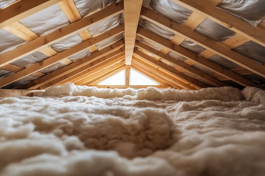 Insulation in attic with a window photo