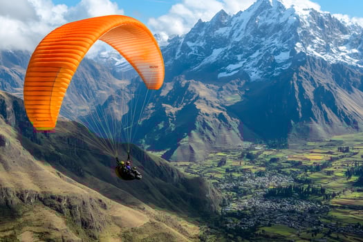 Adventure Paragliding in the Majestic Andes Mountains - A Scenic Aerial Journey photo