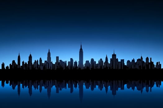 New york city skyline at night photo