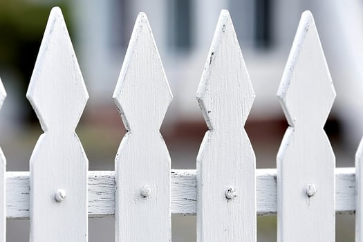 A white picket fence with a white picket photo