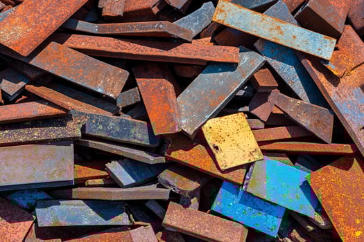 A pile of rusty metal pieces photo