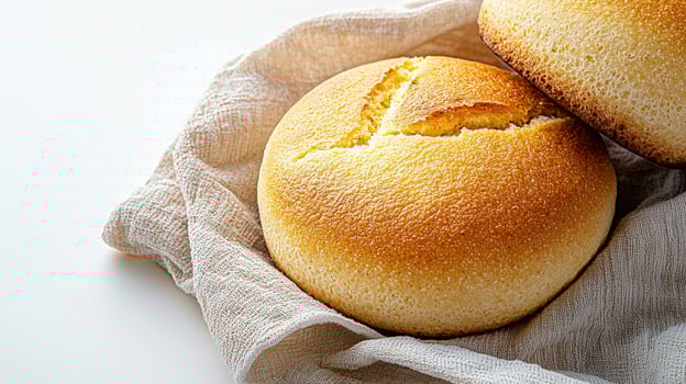 Two breads on a cloth photo