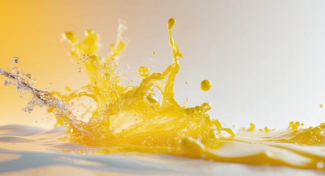 Orange juice splash on white background photo