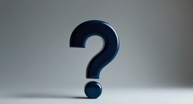 A Shiny Blue Question Mark Symbol in the Spotlight, Representing Uncertainty. photo