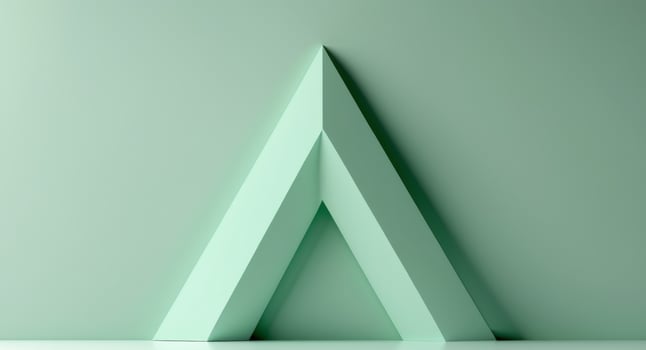 Abstract Mint Green Triangle Shape, Modern 3D Render Geometric Minimalist Design. photo