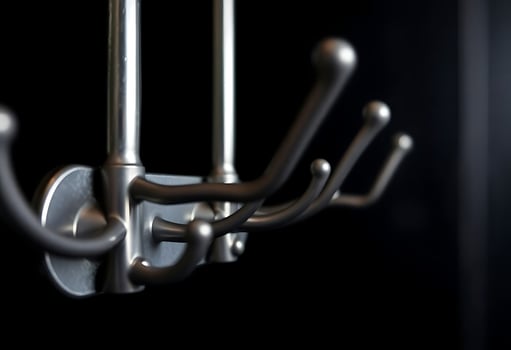 close up of a metal hook on a door photo