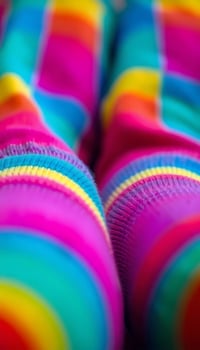 close up view of a colorful sock photo