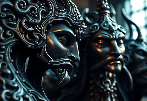 close up of a statue of a man and a woman photo