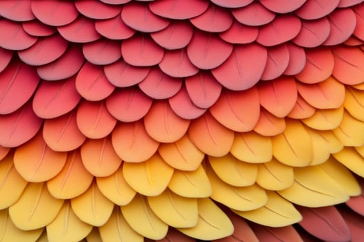 A close up of a colorful flower with many leaves photo