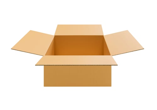 Open empty brown cardboard box on white background19 photo
