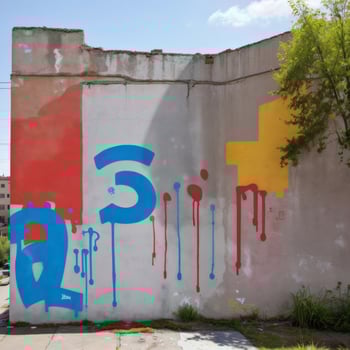 Color Pop Street Art on Textured Concrete photo