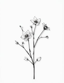 A drawing of a flower on a white background photo