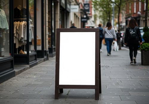Blank sign mockup on a street photo