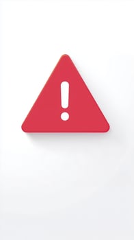 A red triangle with an exclamation sign on it photo