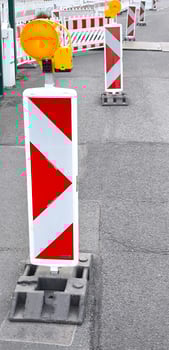 Road repairs are underway and warning road signs have been installed. photo