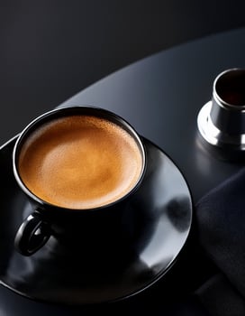 Black coffee in a stylish cup photo