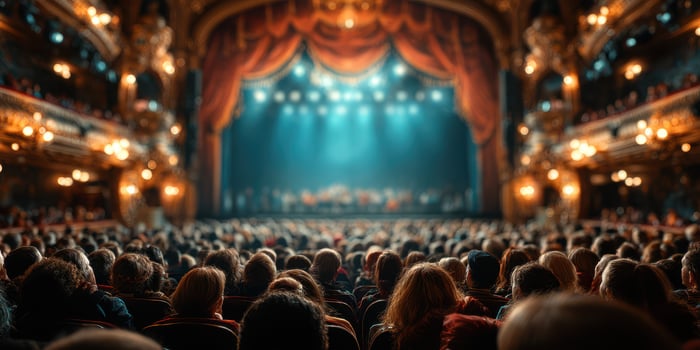 Grand theater performance with an engaged audience enjoying a captivating show in the heart of a historic venue photo