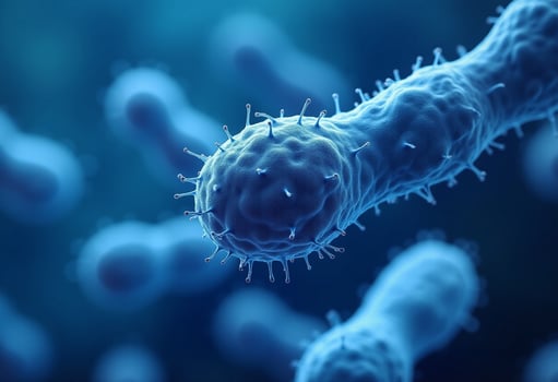 A close up of a bacteria cell photo