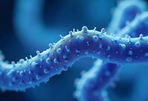 Digital Microscopic View of Rod-Shaped Bacteria photo