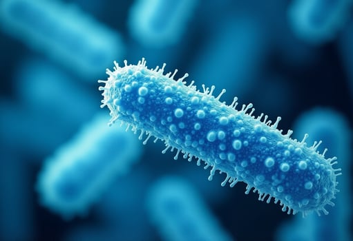 Digital Illustration of Bacterial Organism in 3D photo