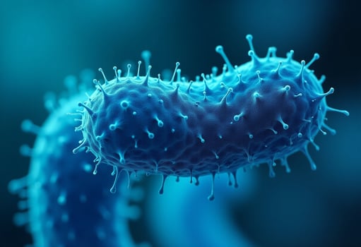 Close-Up Medical Visualization of Virus Cells photo