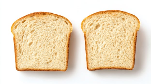 Fresh slices of bread displayed on a clean surface ready for preparation of a meal or snack photo