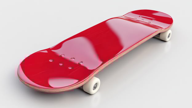 Red Skateboard isolated white photo