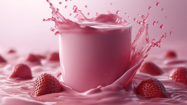 Pink smoothie splash photo