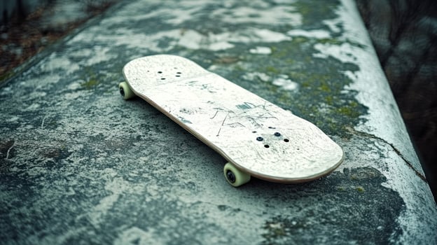 Skateboard on aged concrete photo