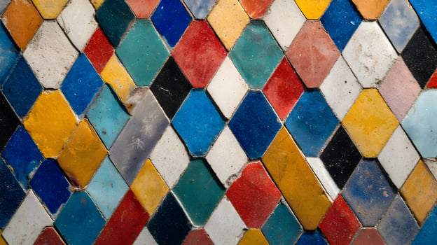 A Vibrant Tapestry of Diamond Tiles Creates a Kaleidoscope of Colors and Shapes in a Unique Design photo