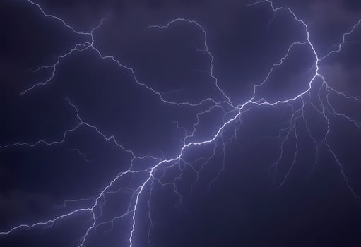 Lightning bolt in the dark sky photo