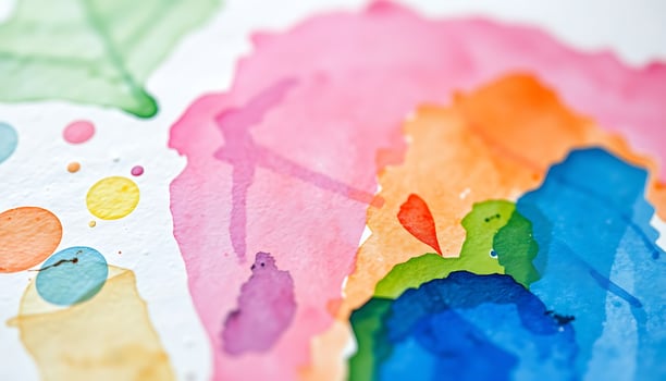 Watercolor painting with a rainbow of colors photo
