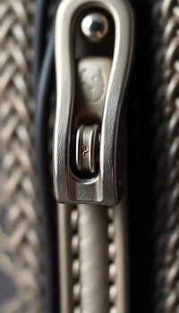 close up of a metal handle on a purse photo