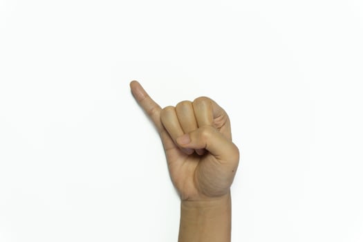 letter J of American hand sign language. photo