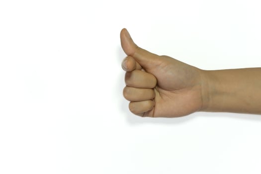letter T of American hand sign language. photo