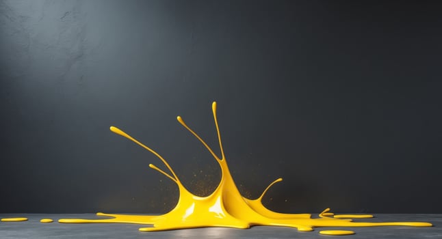 A splash of yellow paint on a table photo